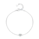 Classic Cube Square Chain Bracelet Geometric Design 925 Sterling Silver