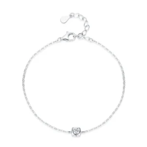 Classic Cube Square Chain Bracelet Geometric Design 925 Sterling Silver