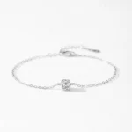 Classic Cube Square Chain Bracelet Geometric Design 925 Sterling Silver