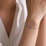 Dreamy Purple Round Zircon Bracelet 925 Sterling Silver