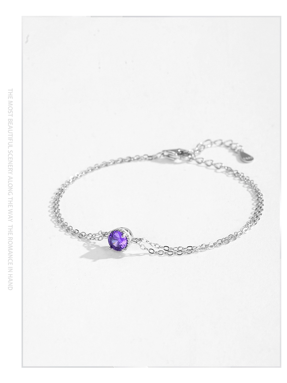 Romantic Ruby Round Zircon Bracelets 925 Sterling Silver