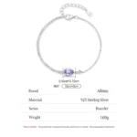Charming Pear Shape Lavender Zircon Bracelet 925 Sterling Silver
