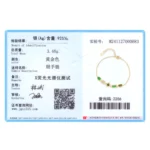 Geometric Design Green Yellow Cubic Zircon Chain Bracelet 925 Sterling Silver
