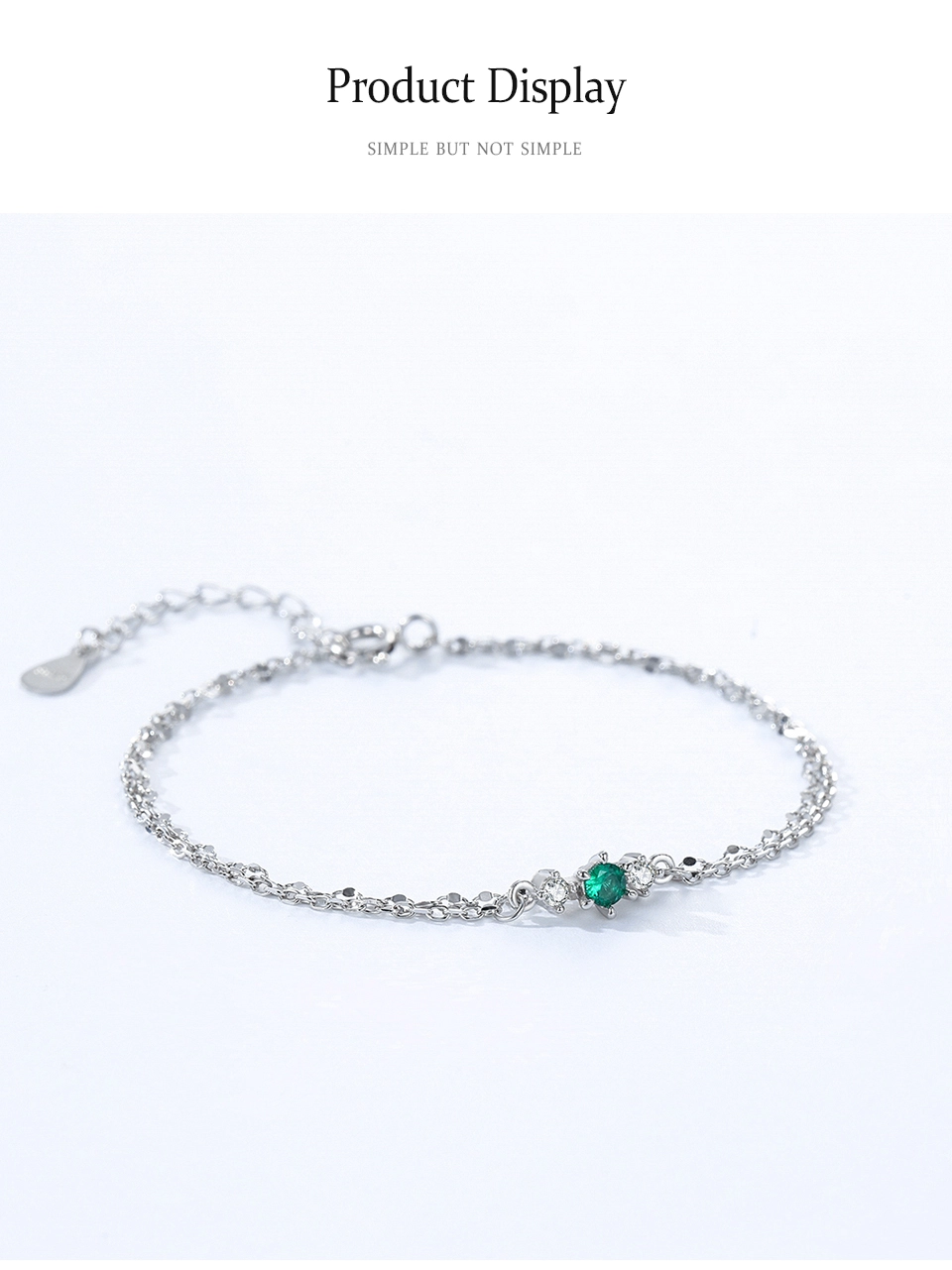 Vintage Double-Layer Link Chain bracelet 925 Sterling Silver