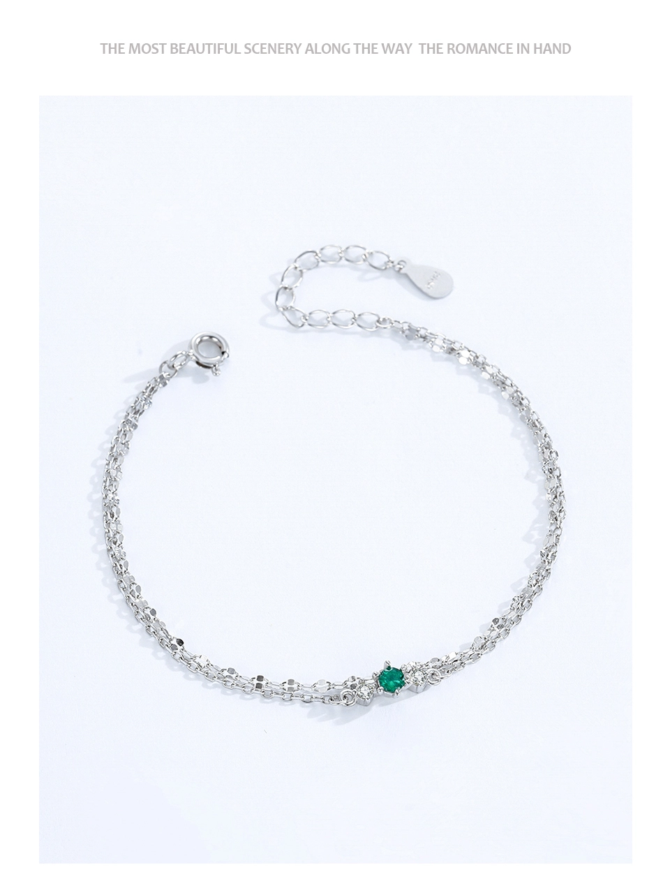 Vintage Double-Layer Link Chain bracelet 925 Sterling Silver