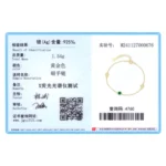 Yellow Green Zircon Gold Color Link Chain Bracelet 925 Sterling Silver
