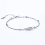 Crown Double Layers Small Round Beads Bracelet 925 Sterling Silver