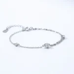 Single-Sided Double-Layer Design Chain Bracelet 925 Sterling Silver