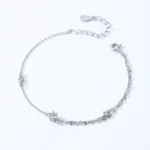 Single-Sided Double-Layer Design Chain Bracelet 925 Sterling Silver