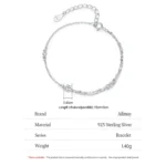 Single-Sided Double-Layer Design Chain Bracelet 925 Sterling Silver