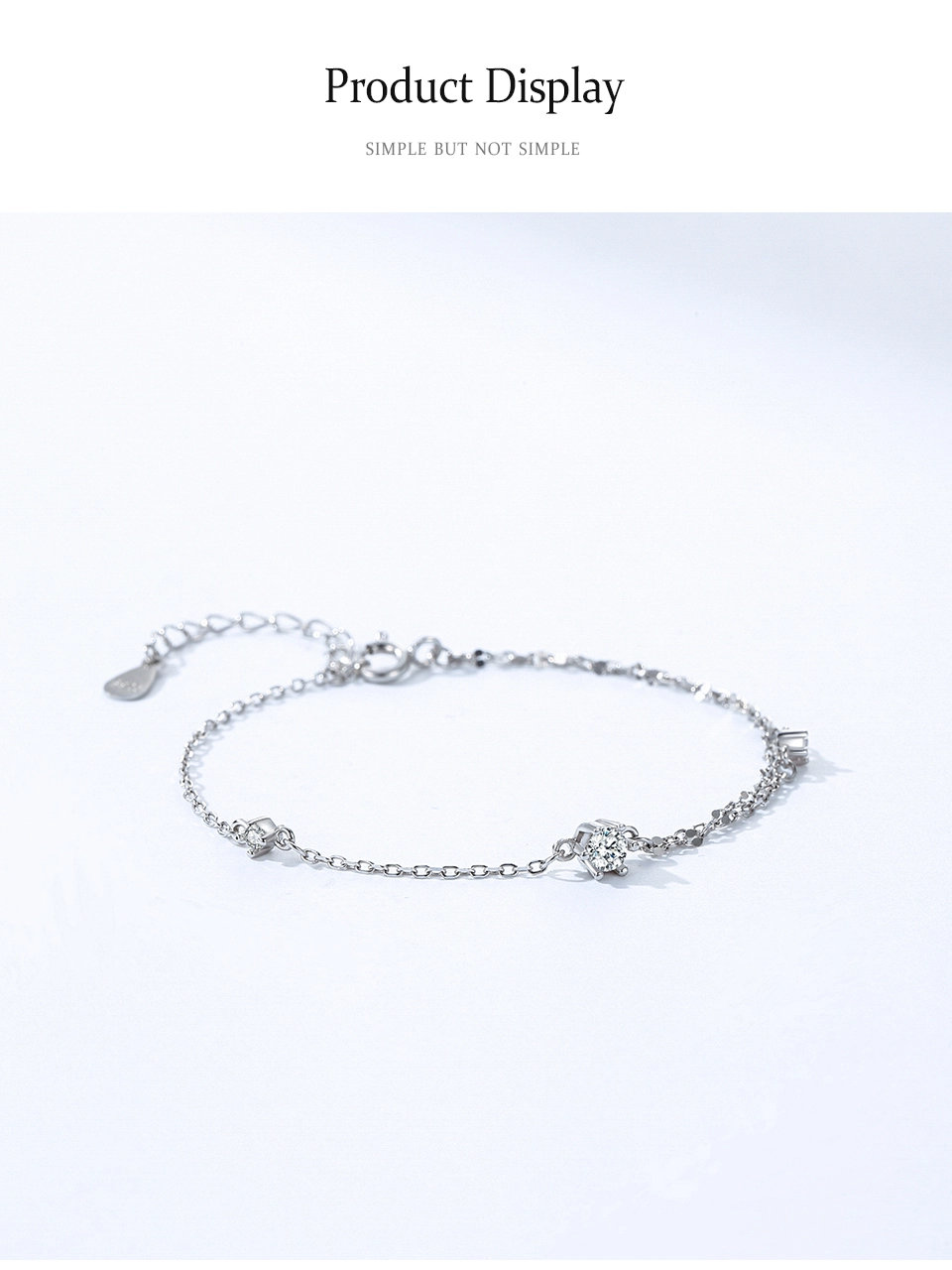Single-Sided Double-Layer Design Chain Bracelet 925 Sterling Silver