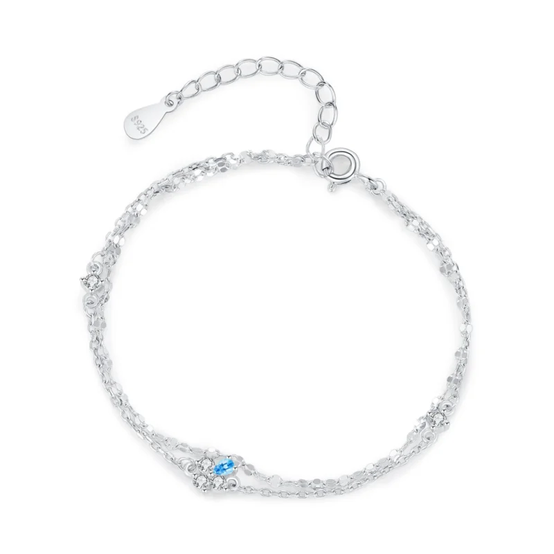 Cute Little Flower Chain Bracelet 925 Sterling Silver