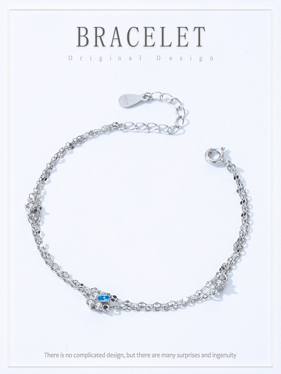 Cute Little Flower Chain Bracelet 925 Sterling Silver