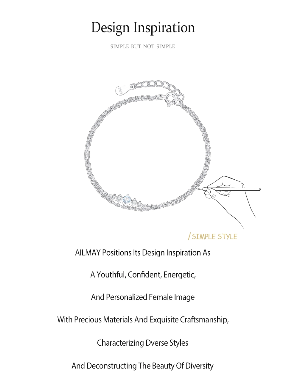Bright Sea Blue Zircon Circular Double-Layer Bracelet 925 Sterling Silver