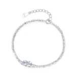 Heart Shaped Blue Double layered Bracelet 925 Sterling Silver