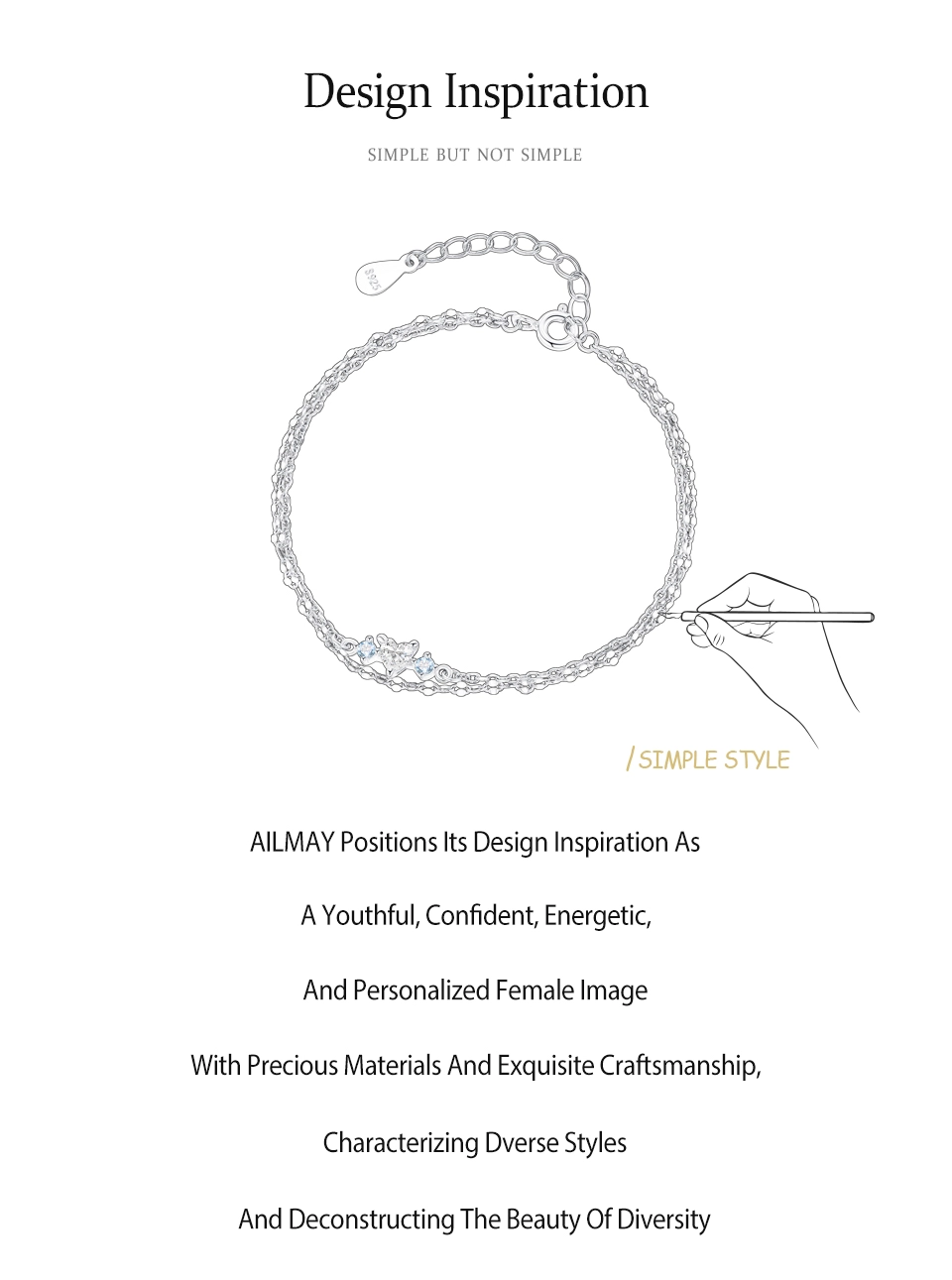 Heart Shaped Blue Double layered Bracelet 925 Sterling Silver