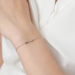 Simple Rectangle Chain Bracelet 925 Sterling Silver