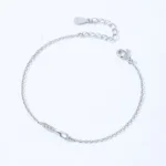 Simple Rectangle Chain Bracelet 925 Sterling Silver