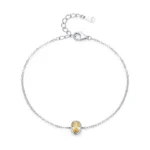 Gorgeous Gold Oval Zircon Chain Bracelet 925 Sterling Silver
