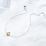 Gorgeous Gold Oval Zircon Chain Bracelet 925 Sterling Silver