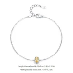Gorgeous Gold Oval Zircon Chain Bracelet 925 Sterling Silver