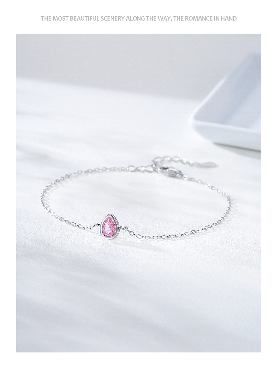Gorgeous Gold Oval Zircon Chain Bracelet 925 Sterling Silver