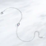 Cute Colored Zircon Snails Chain Bracelet 925 Sterling Silver