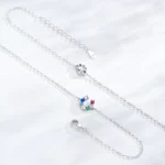 Cute Colored Zircon Snails Chain Bracelet 925 Sterling Silver