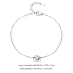 Cute Colored Zircon Snails Chain Bracelet 925 Sterling Silver