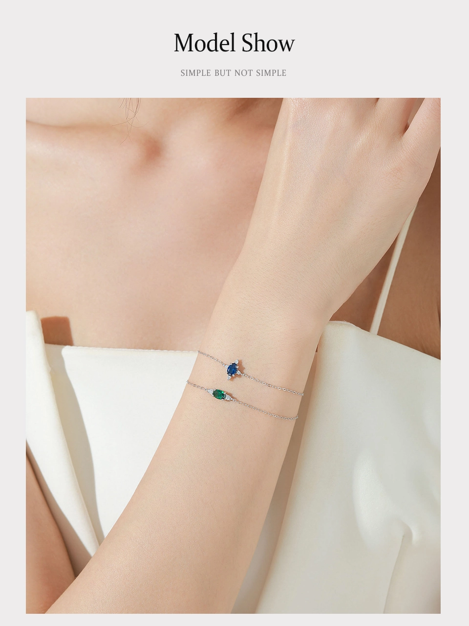 Oval Green Zircon Chain Bracelet Sparkling 925 Sterling Silver