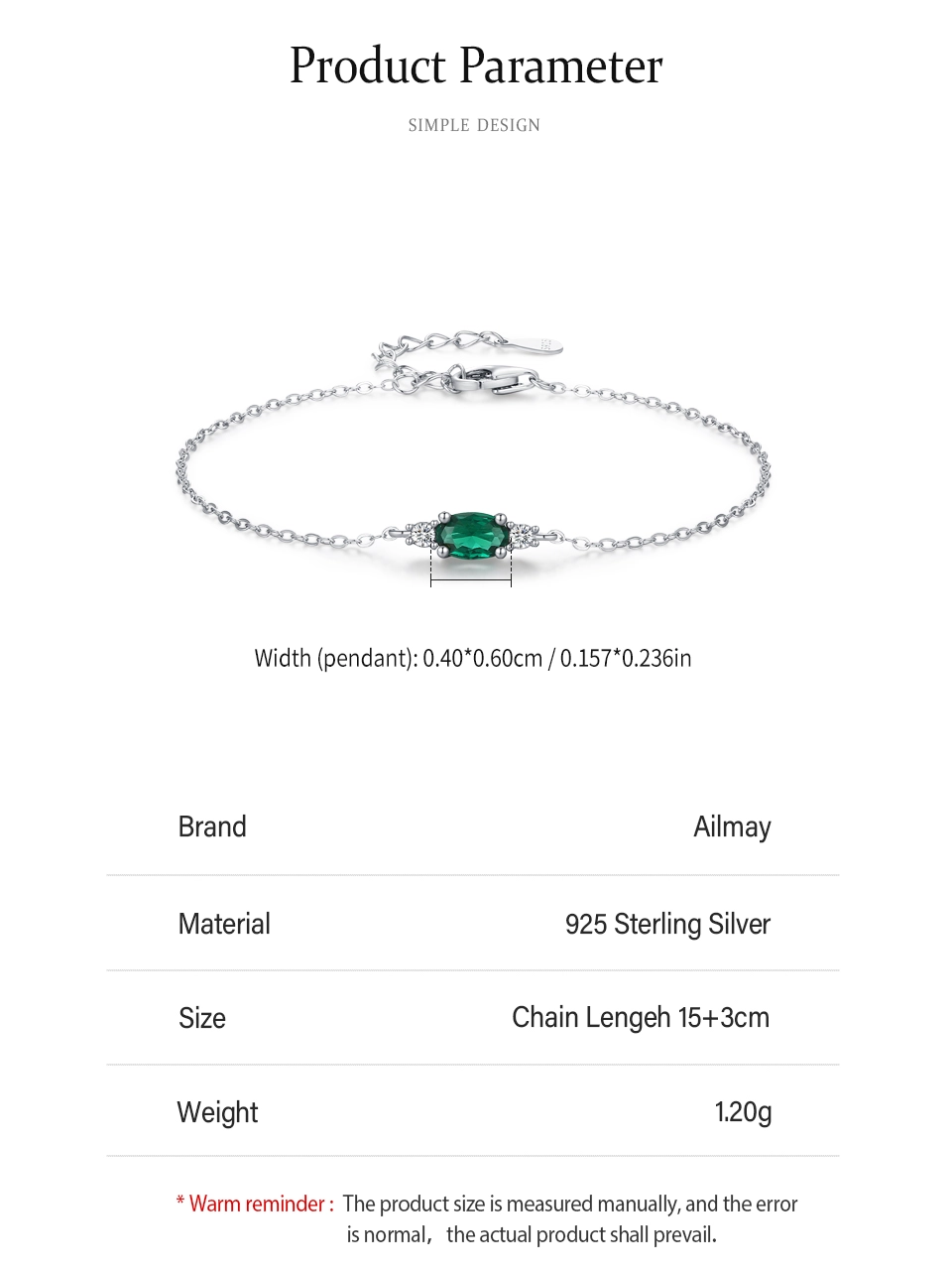 Oval Green Zircon Chain Bracelet Sparkling 925 Sterling Silver