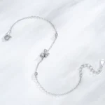 Sweet Shining Zircon Butterfly Chain Bracelet 925 Sterling Silver