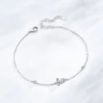 Summer Geometric Design Zircon Chain Bracelet 925 Sterling Silver