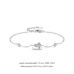 Summer Geometric Design Zircon Chain Bracelet 925 Sterling Silver