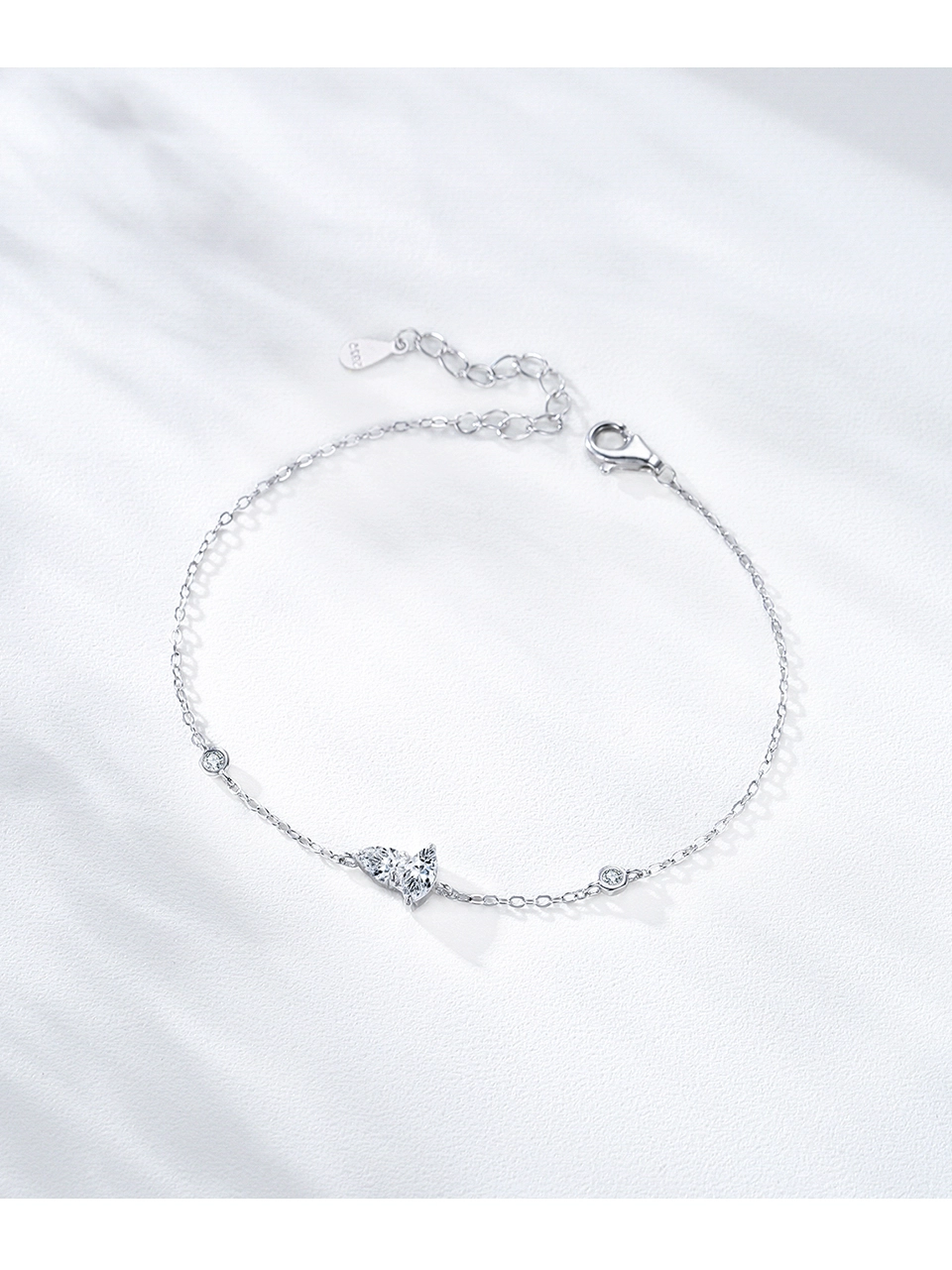 Summer Geometric Design Zircon Chain Bracelet 925 Sterling Silver