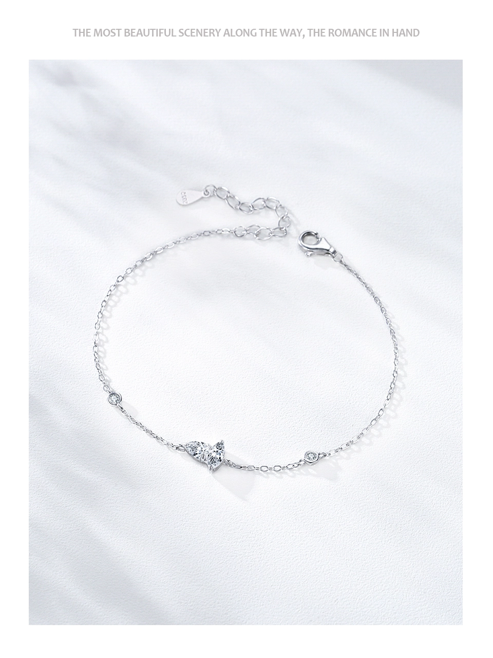Geometric Design Chain Bracelet 100% 925 Sterling Silver