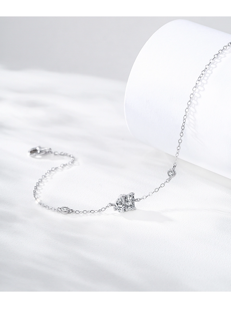 Geometric Design Chain Bracelet 100% 925 Sterling Silver