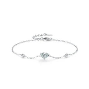 Classic Sweet Heart Fashion Chain Bracelet 925 Sterling Silver
