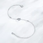 Dazzling Clear Zircon Heart-shaped Chain Bracelet 925 Sterling Silver