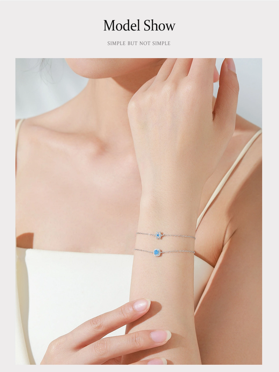 Elegant Six Leaf Flower Chain Bracelet Genuine 925 Sterling Silver