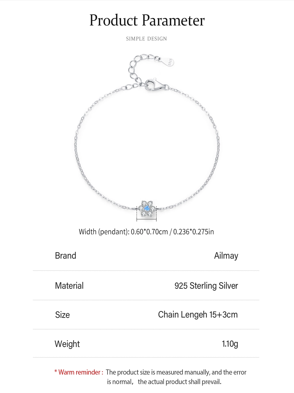 Elegant Six Leaf Flower Chain Bracelet Genuine 925 Sterling Silver