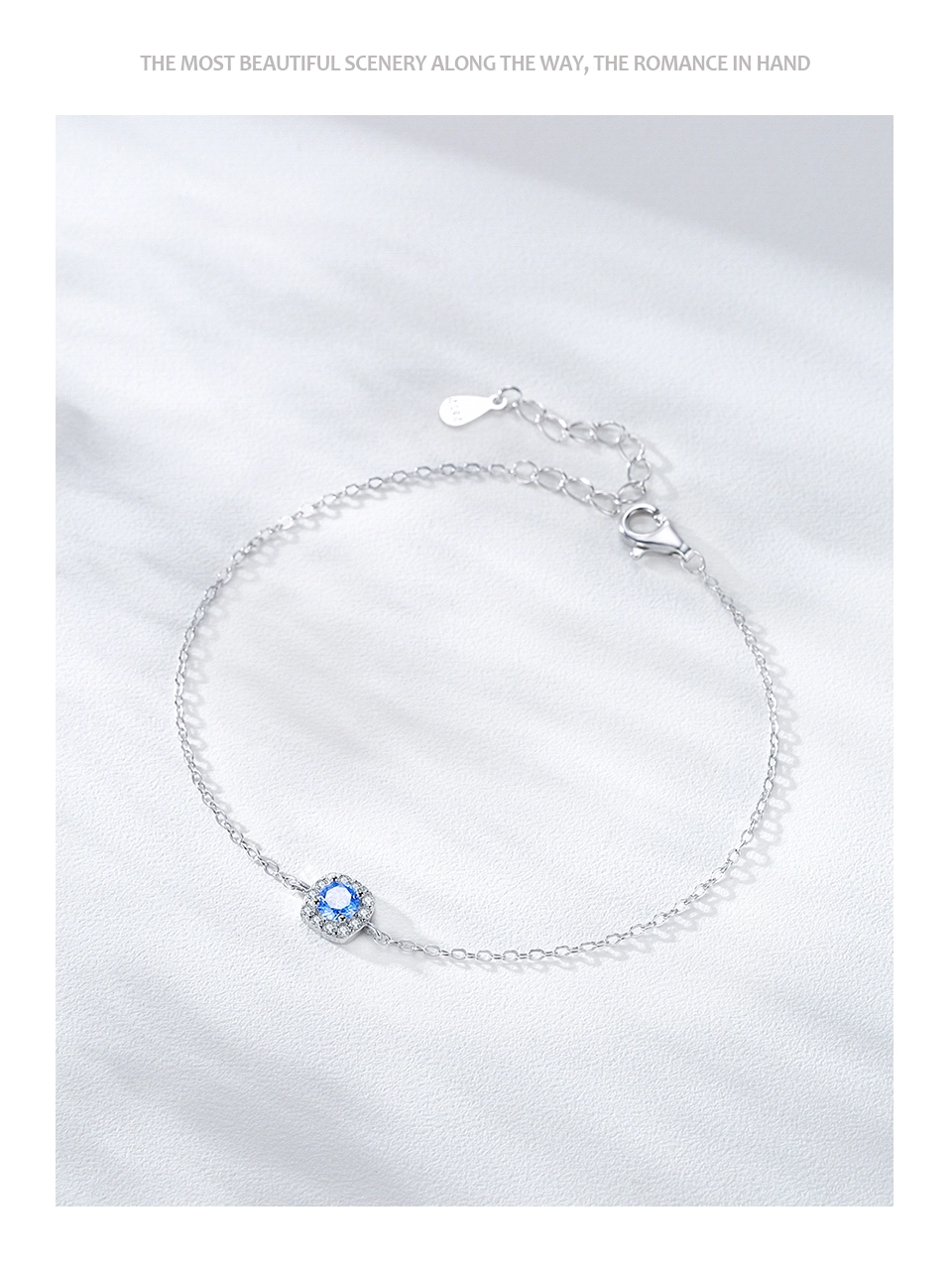 Elegant Six Leaf Flower Chain Bracelet Genuine 925 Sterling Silver