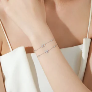 Creative Sun Moon Chain Bracelet 925 Sterling Silver
