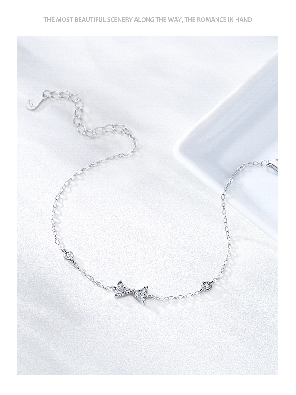 Cute Hollow Small Butterfly Chain Bracelet 925 Sterling Silver