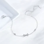 Fashion Bow Shaped Chain Bracelet 925 Sterling Silver