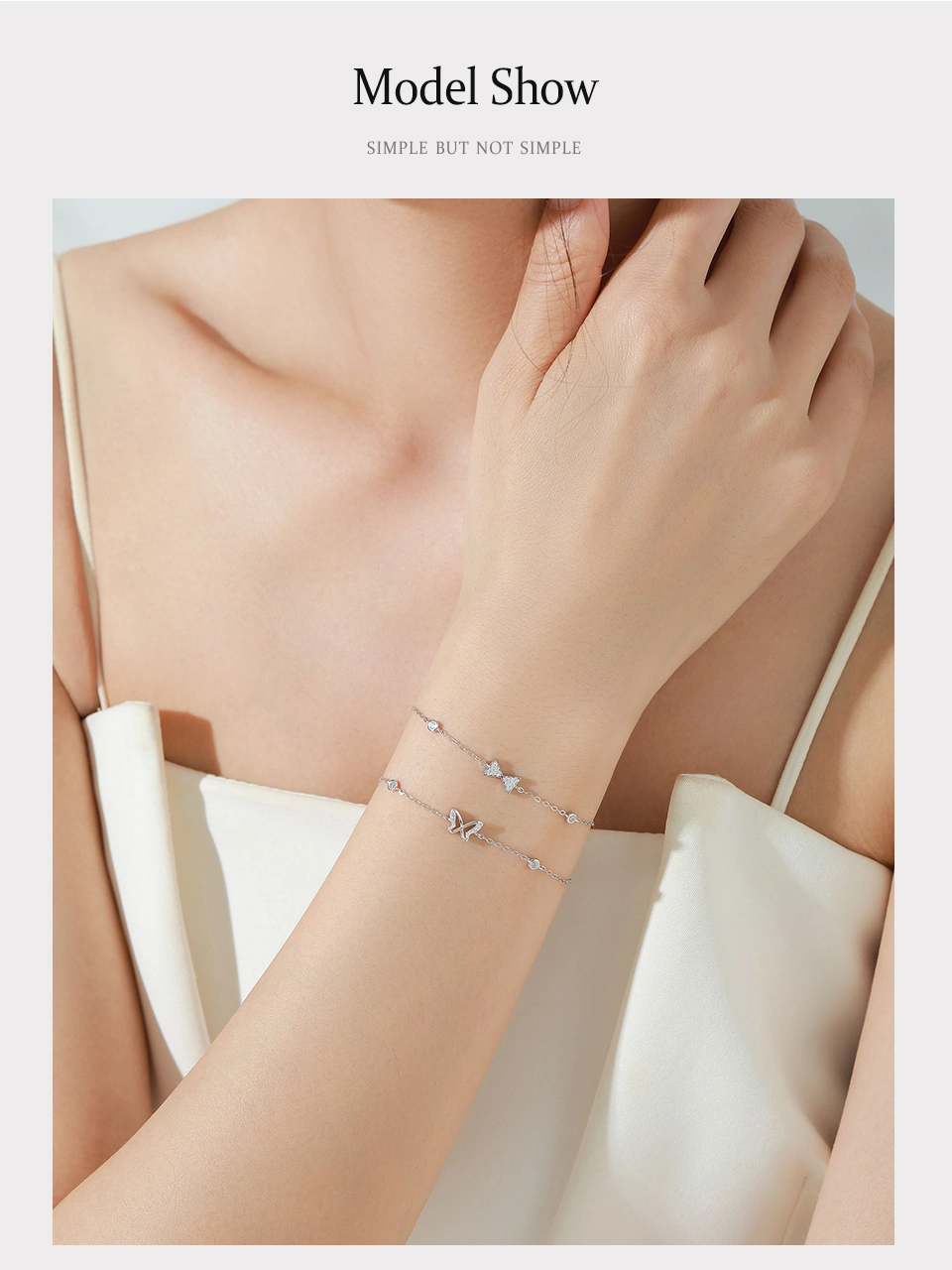 Fashion Bow Shaped Chain Bracelet 925 Sterling Silver