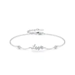 Romantic LOVE Letter Chain Bracelet 925 Sterling Silver