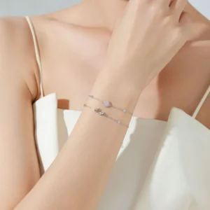Romantic LOVE Letter Chain Bracelet 925 Sterling Silver