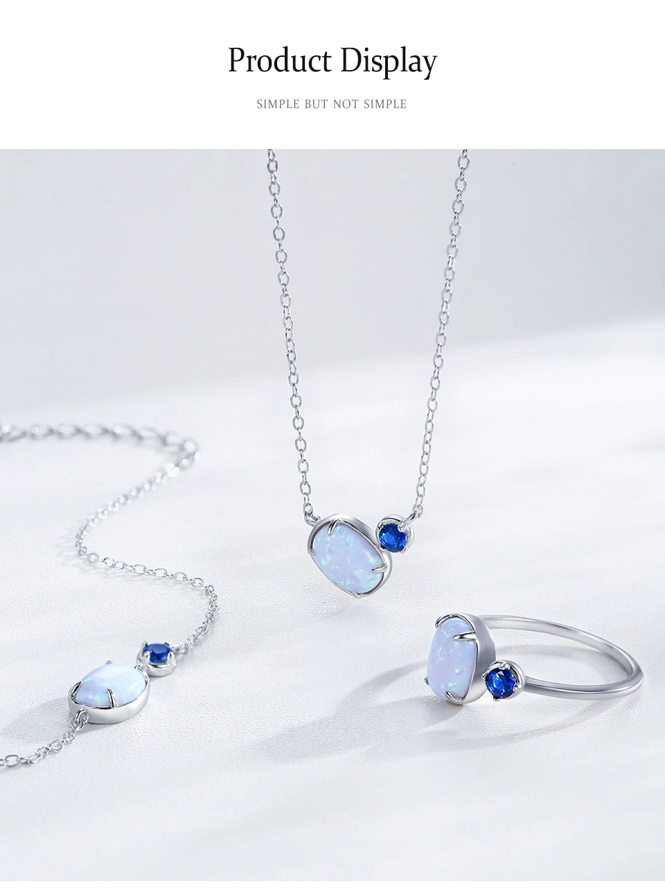 Geometric Design Opal Chain Bracelet 925 Sterling Silver