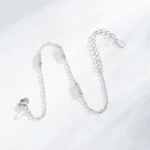 Dazzling Zircon Adjustable Link Chain Bracelet 925 Sterling Silver